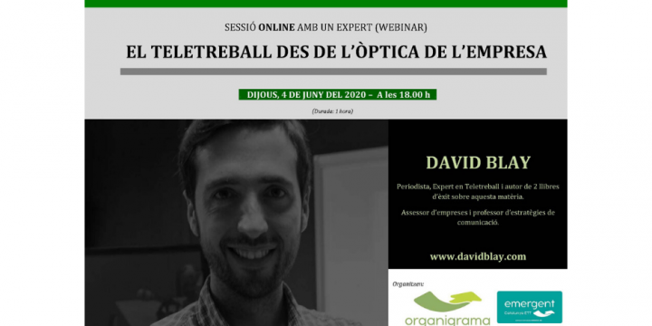 “El Teletrabajo desde la óptica de la empresa, sesión formativa online (Webinar) a cargo de David Blay